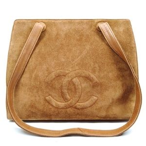 Chanel Shoulder Bag  Brown Suede Leather